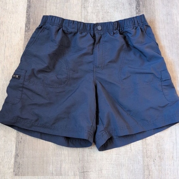 Columbia Pants - Columbia Blue Cargo Shorts with Elastic Waistband